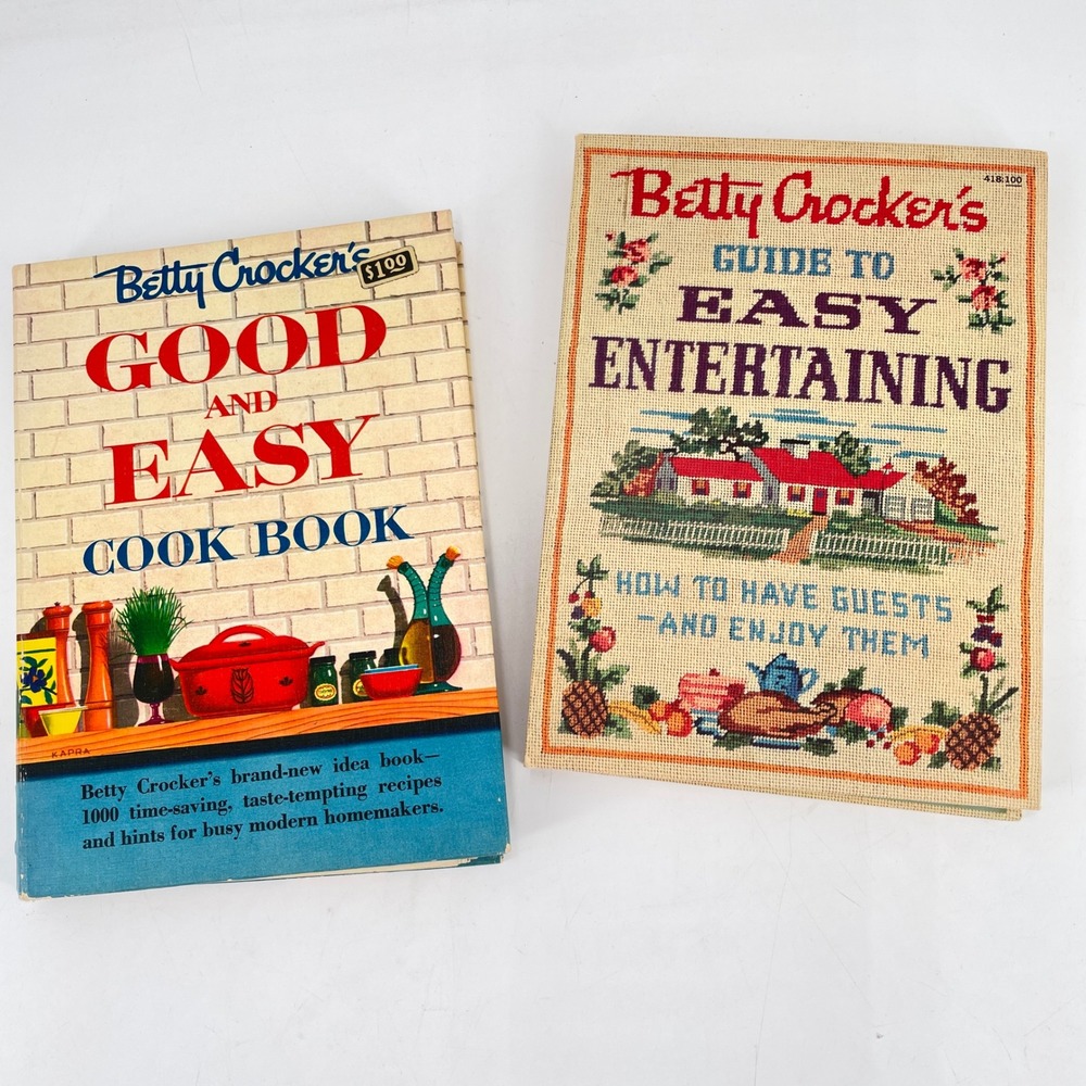 1950s Betty Crocker Cookbook Set Good and Easy Guide to Entertaining 1st Edition